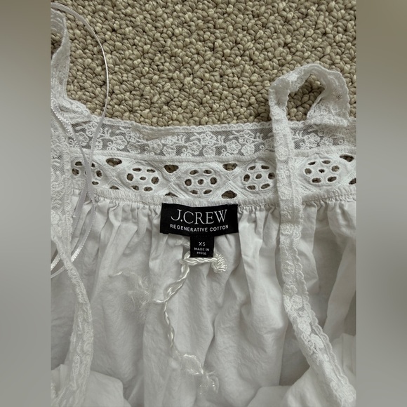 J. Crew White Lace-Trim Cotton Dress - Picture 3 of 4